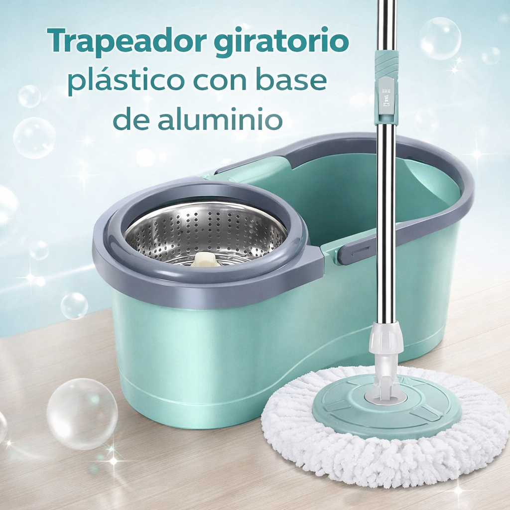 TRAPEADOR GIRATORIO PLASTICO CON BASE DE ALUMINIO