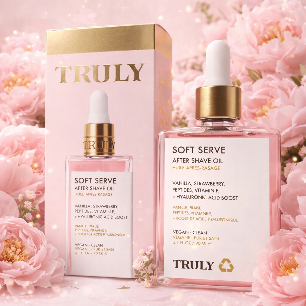 TRULY Rosado y caja de protección Aceite intimo aclarante
