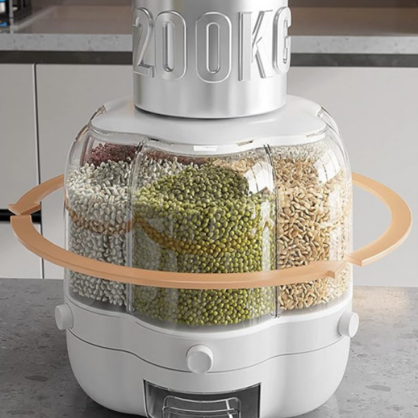 Dispensador de Granos Redondo de 6 Rejillas Giratorio 360°