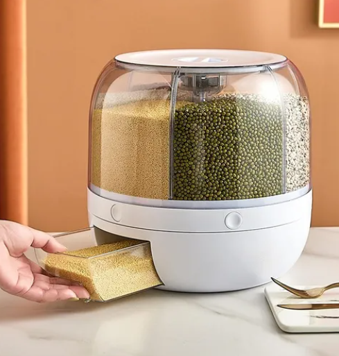 Dispensador de Granos Redondo de 6 Rejillas Giratorio 360°